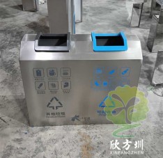 室內商用直投口不銹鋼分類垃圾桶